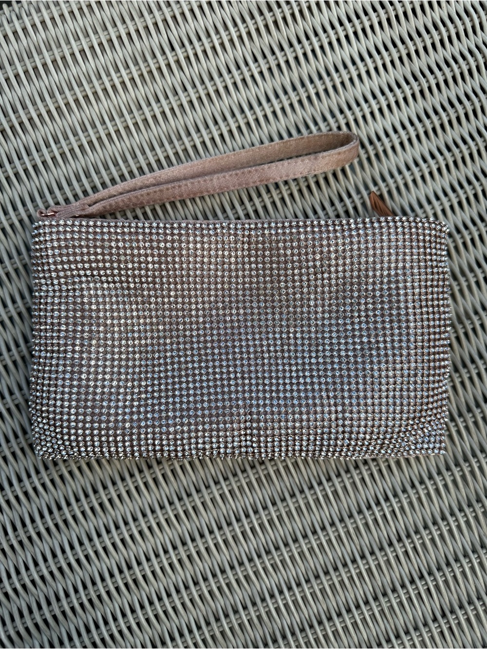Charming Charlie Blush Pink Beaded Wristlet